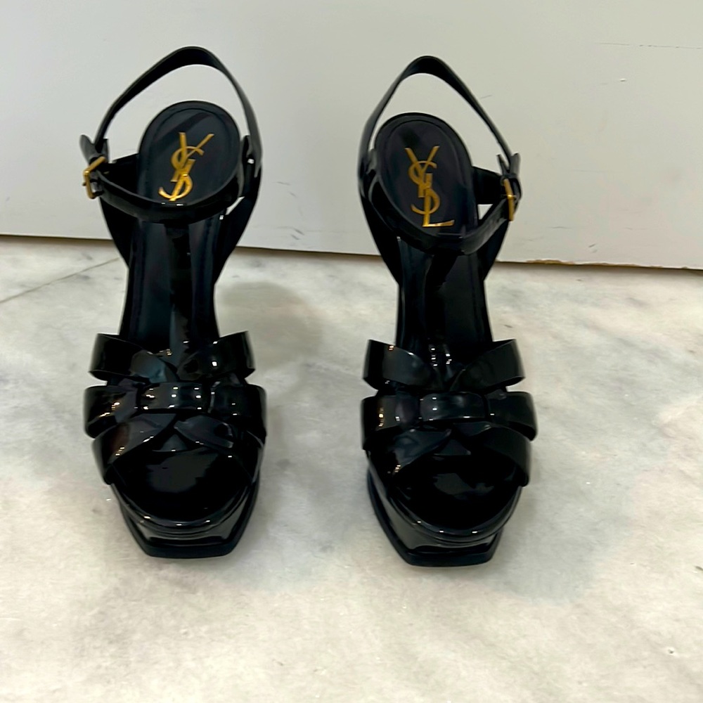 YSl Tribute Patent Leather Sandal